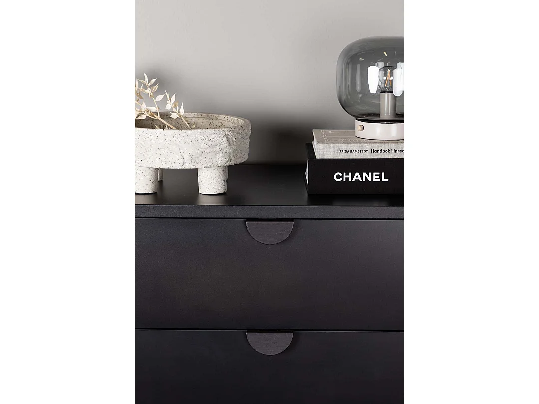 Piring kommode 4 laden zwart.