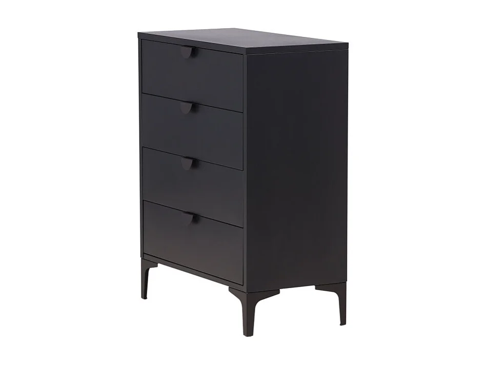 Commode Design 4 Tiroirs "Piring" 98cm Noir
