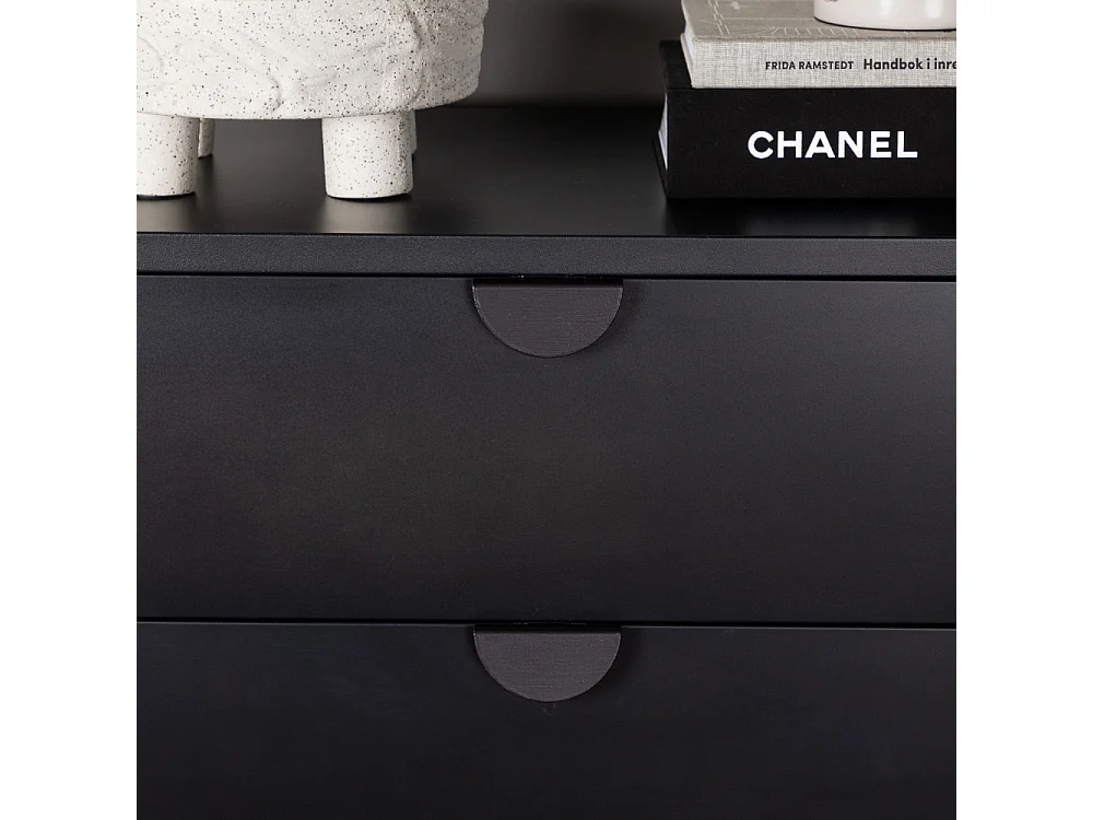 Commode Design 4 Tiroirs "Piring" 98cm Noir