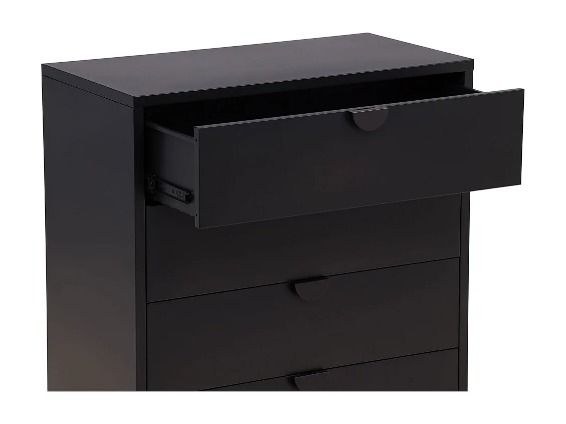 Commode Design 4 Tiroirs "Piring" 98cm Noir