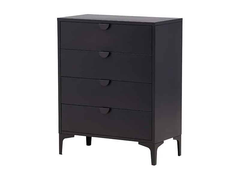 Piring kommode 4 laden zwart.