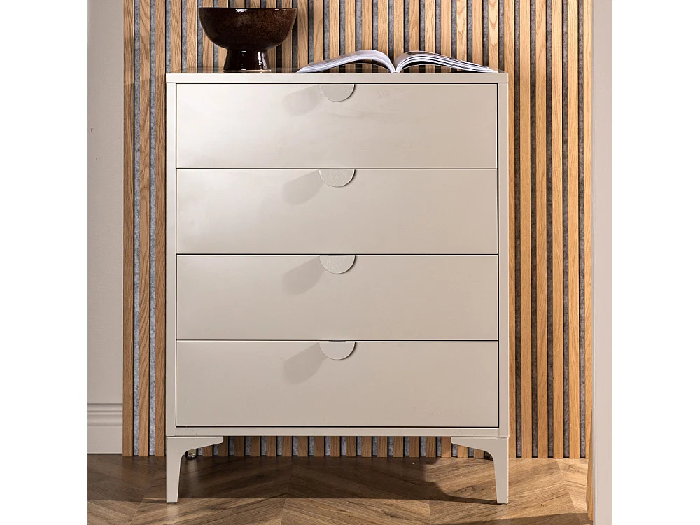 Commode Design 4 Tiroirs "Piring" 98cm Beige