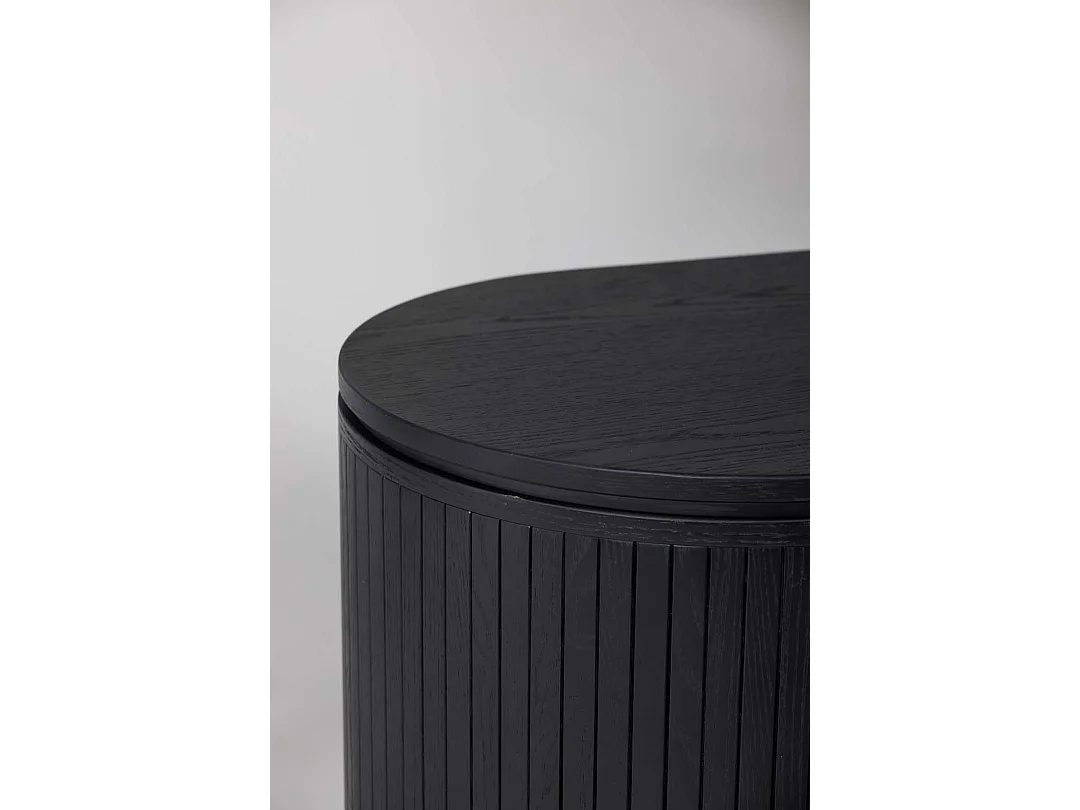 Meuble TV Design Nervuré "Fjallbacka" 160cm Noir