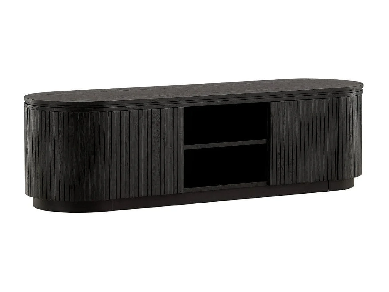 FjällbackaL dressoir 2 deuren 1 plank zwart.