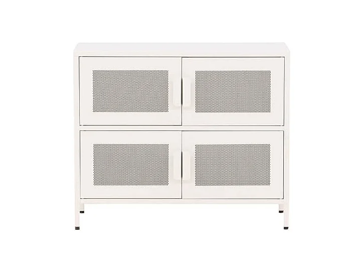 Buffet 4 Portes en Métal "Nett" 90cm Blanc