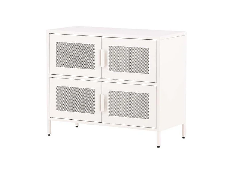Buffet 4 Portes en Métal "Nett" 90cm Blanc