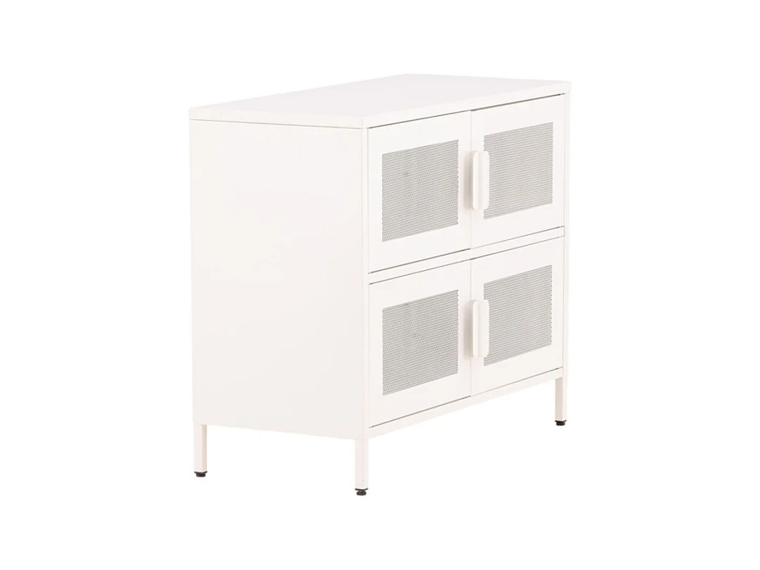 Buffet 4 Portes en Métal "Nett" 90cm Blanc