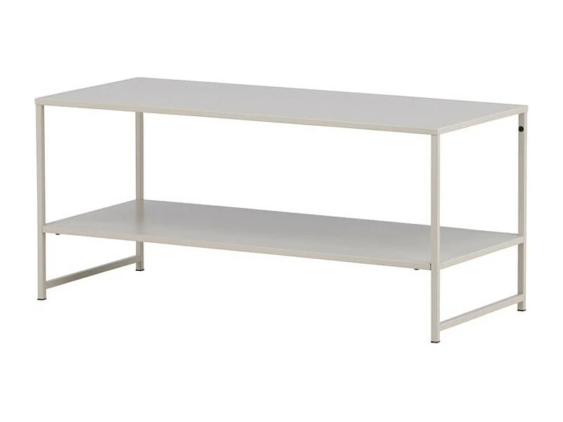 Table Basse Avec Étagère "Staal" 102cm Beige