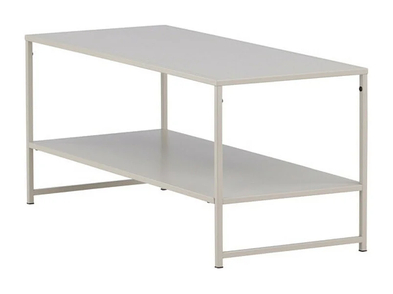Table Basse Avec Étagère "Staal" 102cm Beige