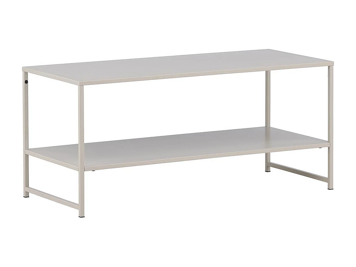 Table Basse Avec Étagère "Staal" 102cm Beige