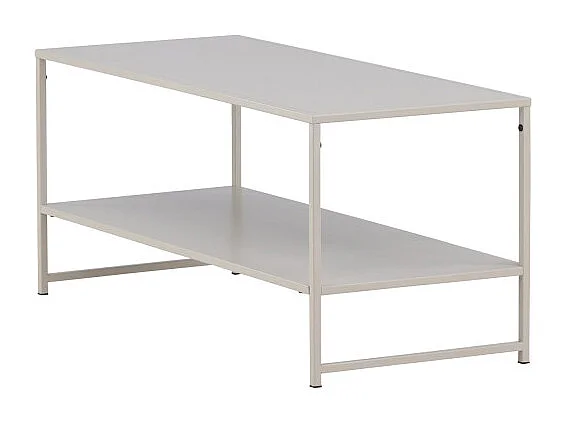 Table Basse Avec Étagère "Staal" 102cm Beige