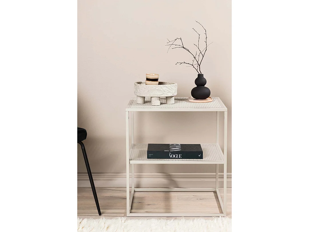 Table d'Appoint Avec Étagère "Netz" 60cm Beige