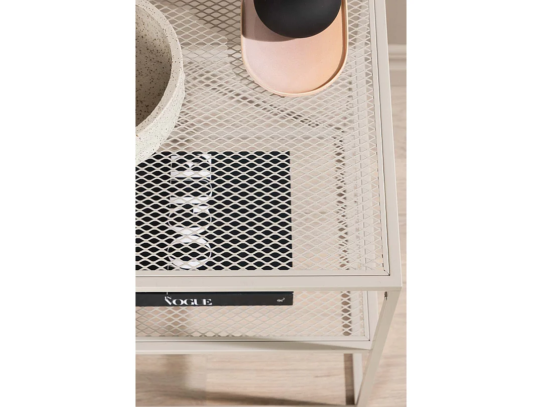 Table d'Appoint Avec Étagère "Netz" 60cm Beige