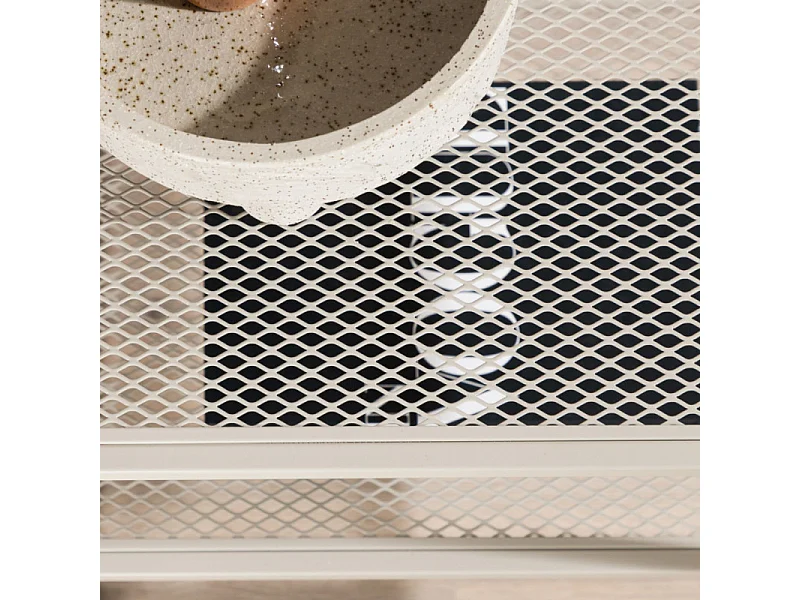 Table d'Appoint Avec Étagère "Netz" 60cm Beige