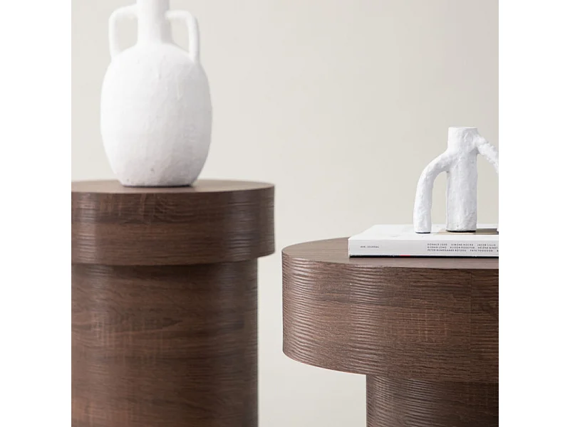 Table d'Appoint Design "Malung" 35cm Marron