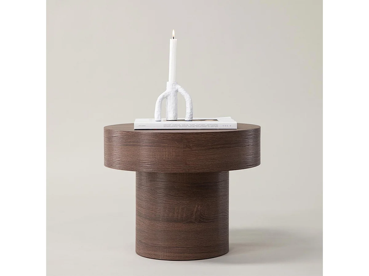 Table d'Appoint Design "Malung" 50cm Marron