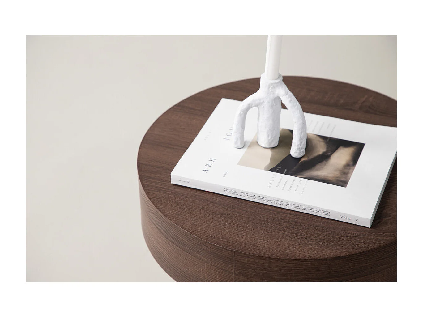 Table d'Appoint Design "Malung" 50cm Marron