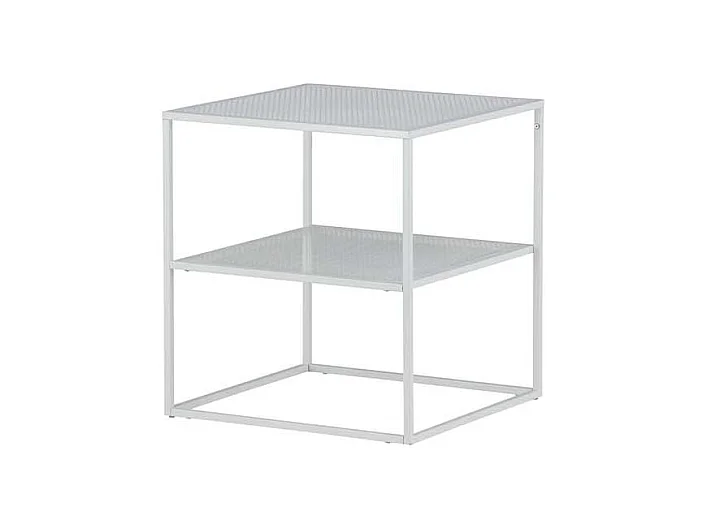 Table d'Appoint Avec Étagère "Netz" 60cm Blanc