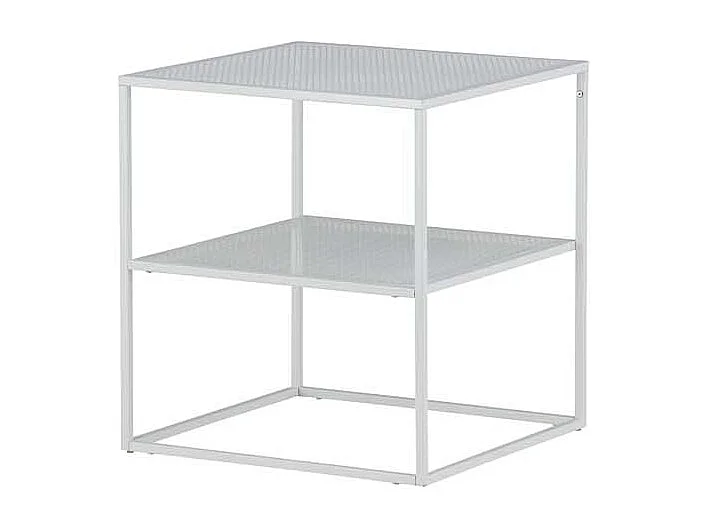 Table d'Appoint Avec Étagère "Netz" 60cm Blanc