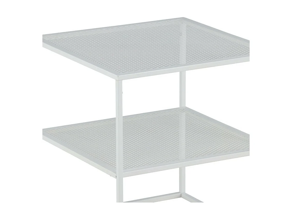 Table d'Appoint Avec Étagère "Netz" 60cm Blanc