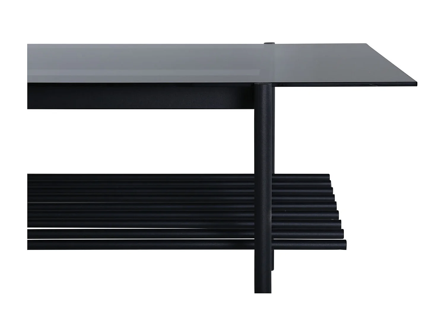 VonStaf salontafel met plank 60x120 cm glas zwart.