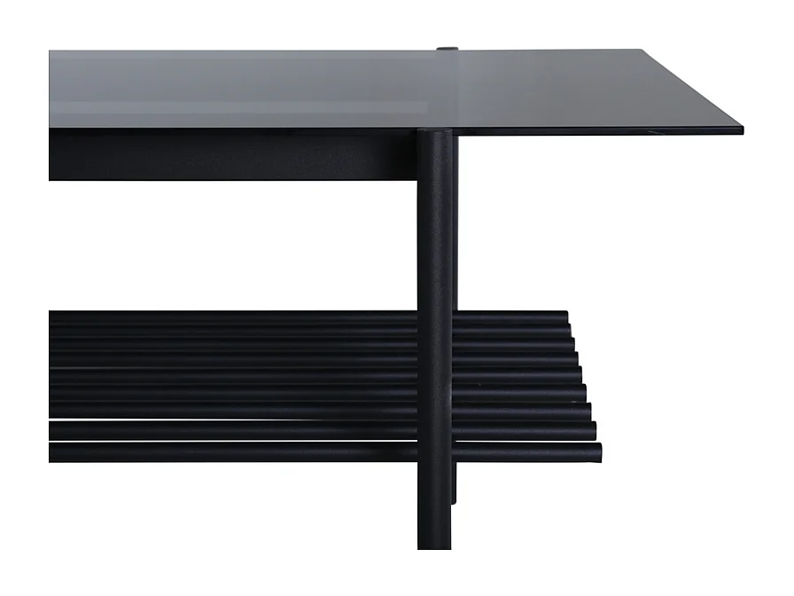 VonStaf salontafel met plank 60x120 cm glas zwart.