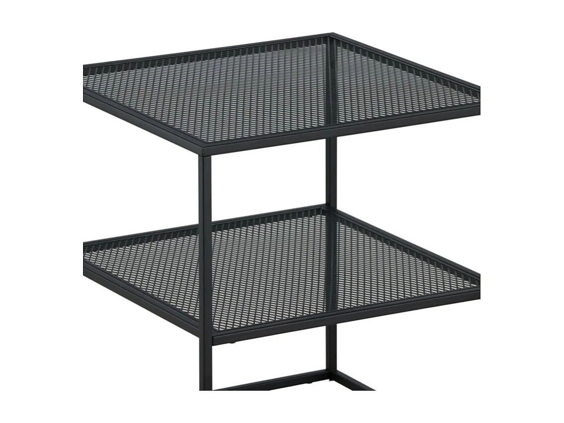 Table d'Appoint Avec Étagère "Netz" 60cm Noir
