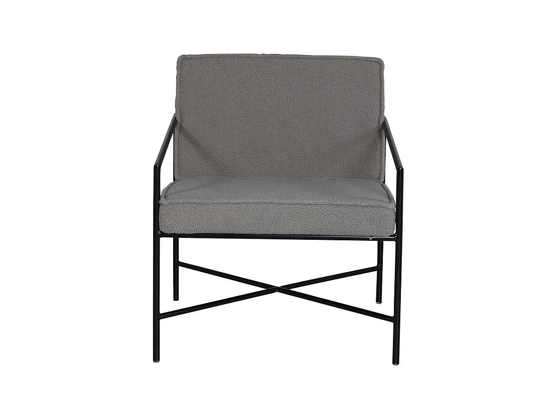Fauteuil Design Bouclette "Rakel" 78cm Grège