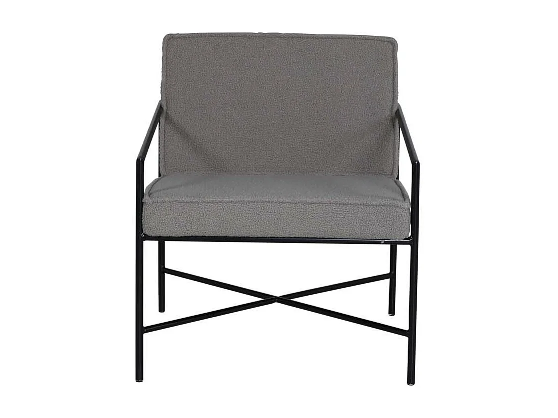 Fauteuil Design Bouclette "Rakel" 78cm Grège