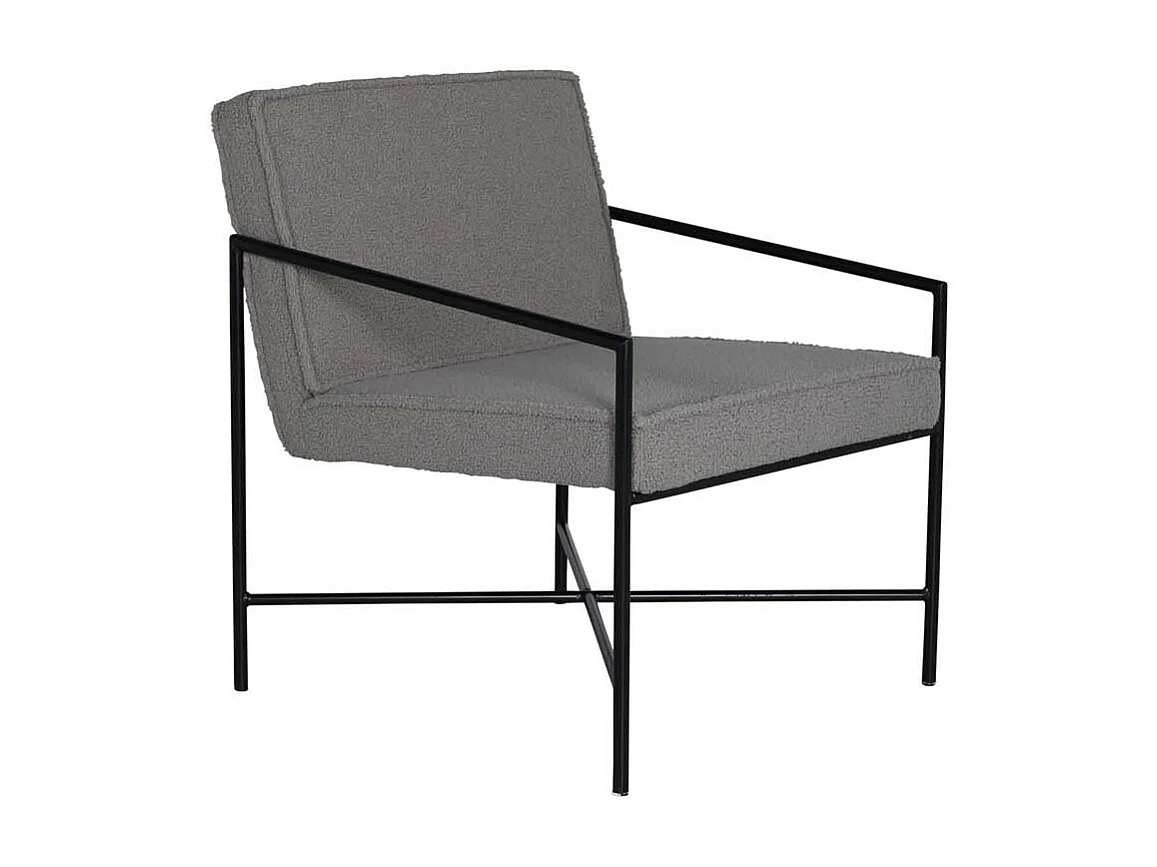 Fauteuil Design Bouclette "Rakel" 78cm Grège