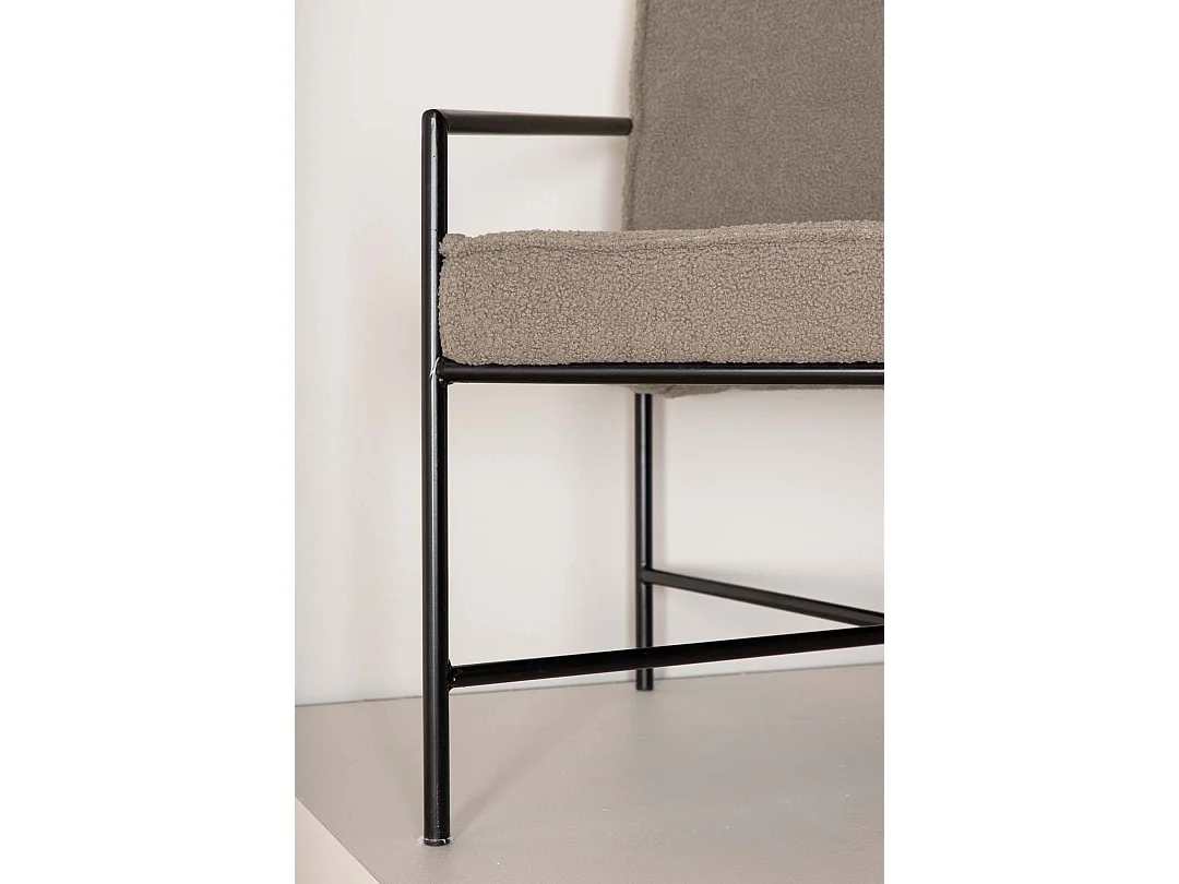 Fauteuil Design Bouclette "Rakel" 78cm Grège