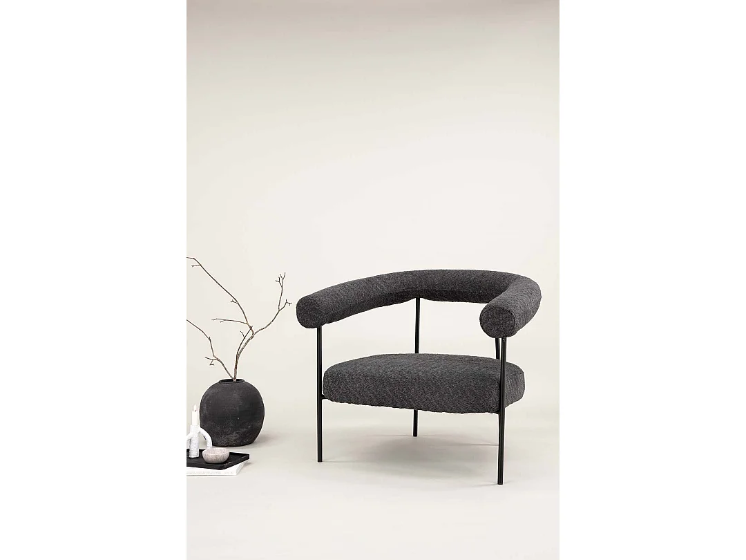 Fauteuil Arrondi "Hokasen X Josefin" 88cm Gris Foncé
