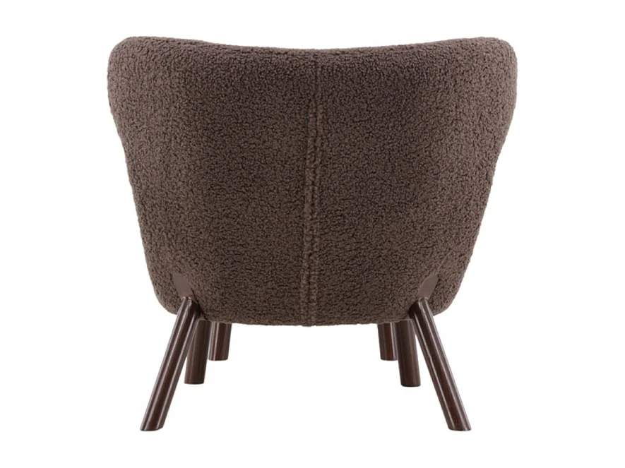 Fauteuil & Pouf Bouclette "Ryxo" 85cm Marron