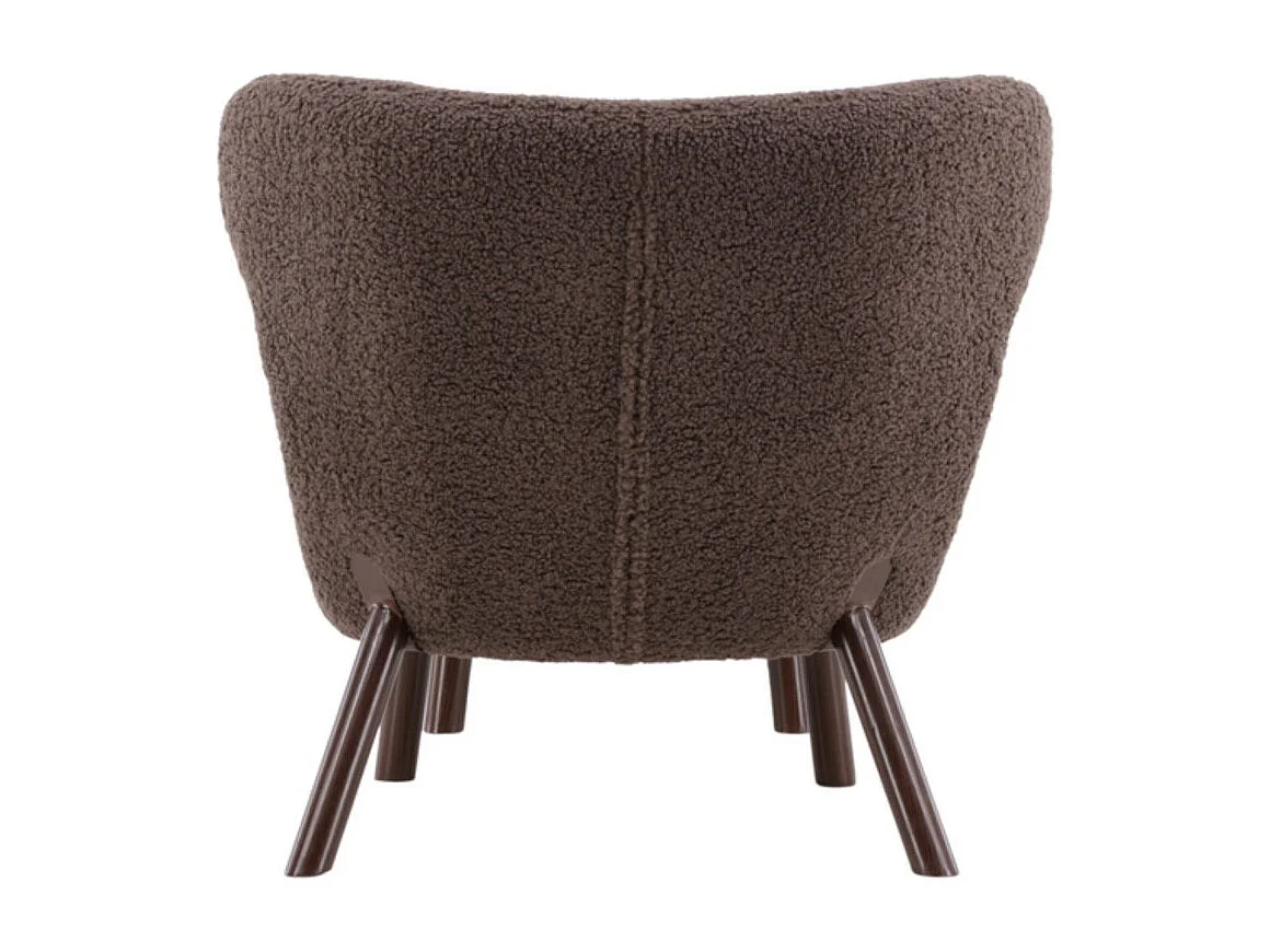 Fauteuil & Pouf Bouclette "Ryxo" 85cm Marron