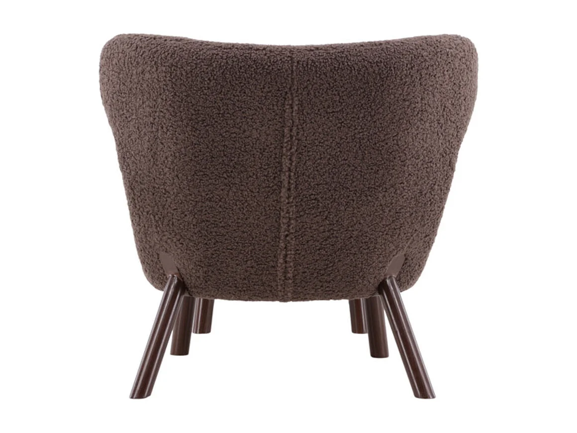 Fauteuil & Pouf Bouclette "Ryxo" 85cm Marron