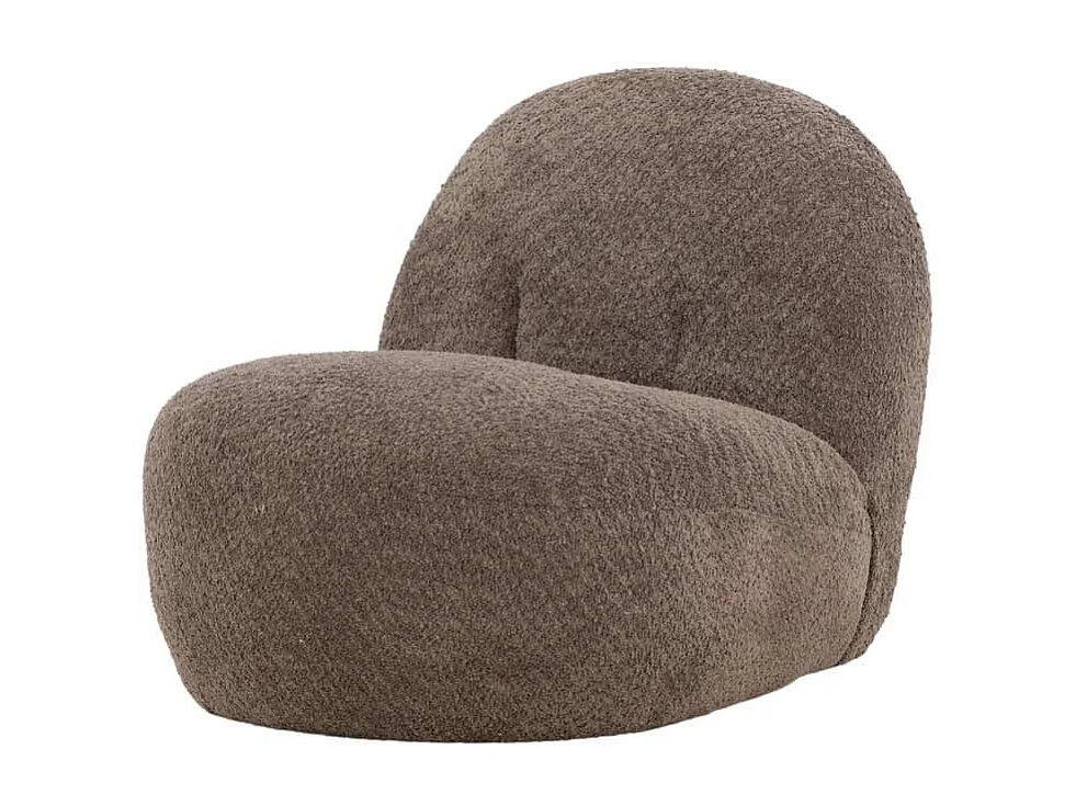 Fauteuil Design Bouclette "Ohama" 87cm Marron