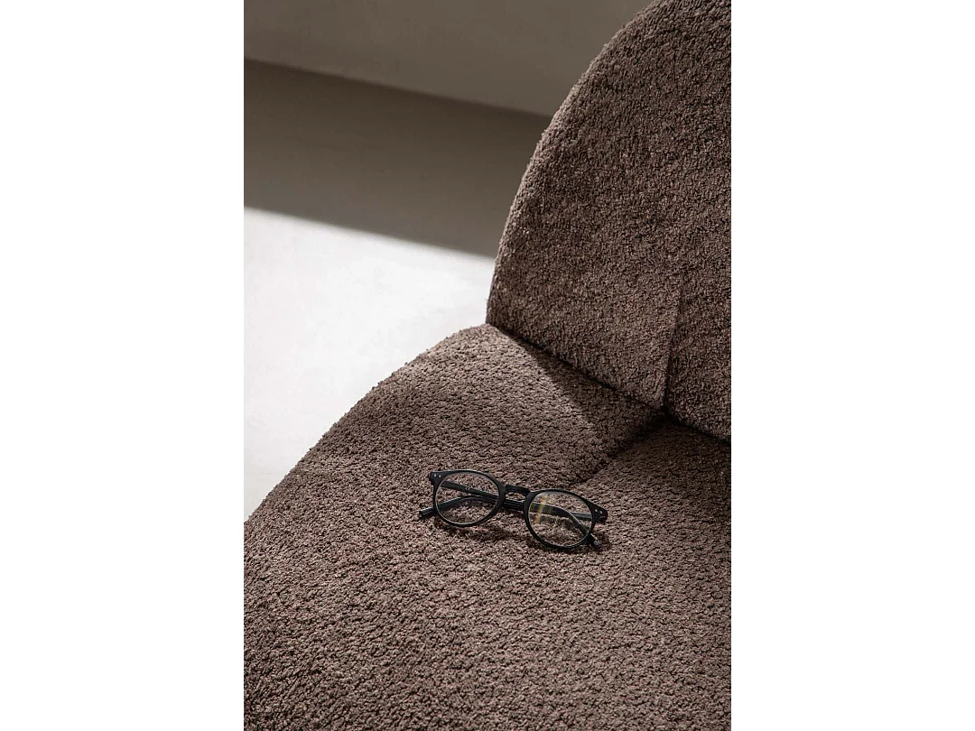 Fauteuil Design Bouclette "Ohama" 87cm Marron