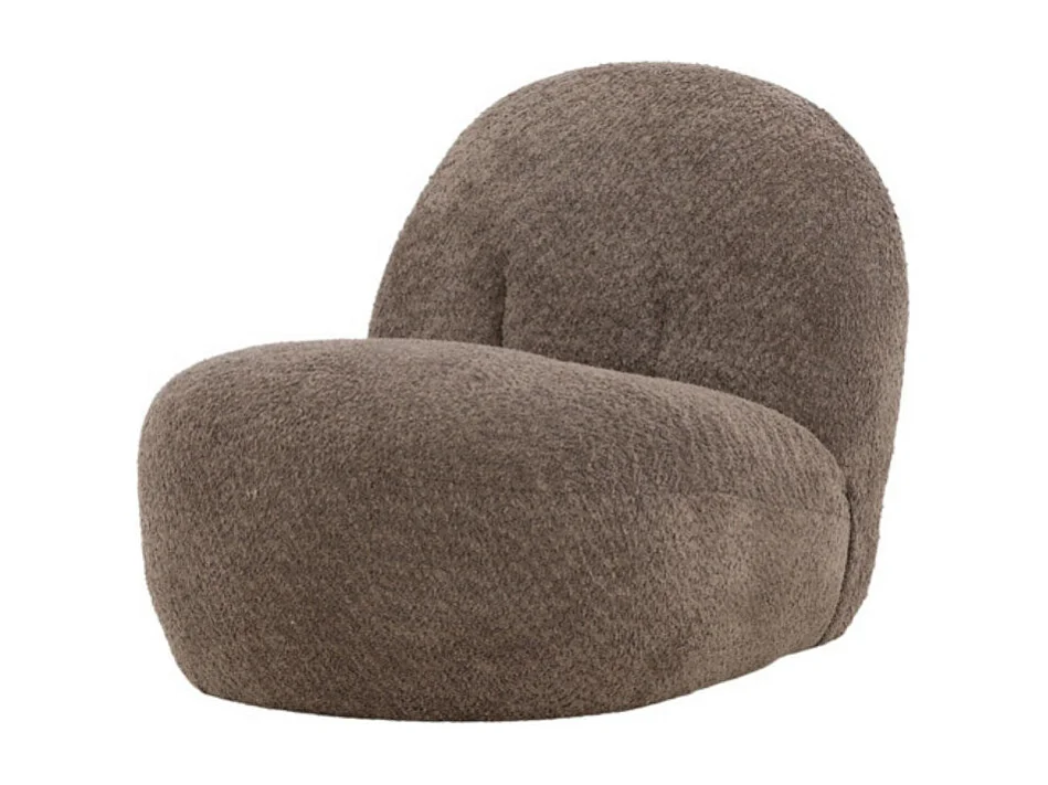 Fauteuil Design Bouclette "Ohama" 87cm Marron
