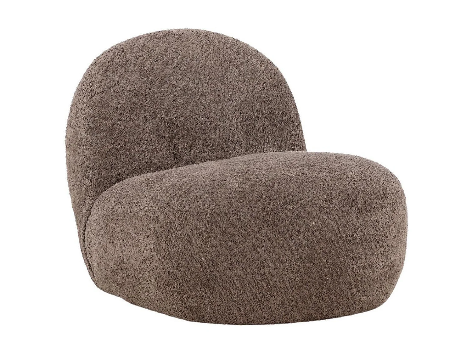 Fauteuil Design Bouclette "Ohama" 87cm Marron