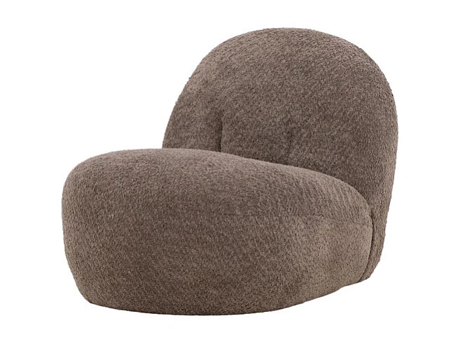 Fauteuil Design Bouclette "Ohama" 87cm Marron