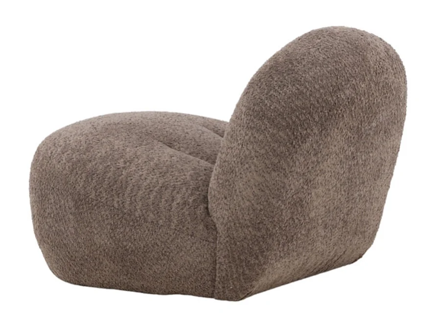 Fauteuil Design Bouclette "Ohama" 87cm Marron