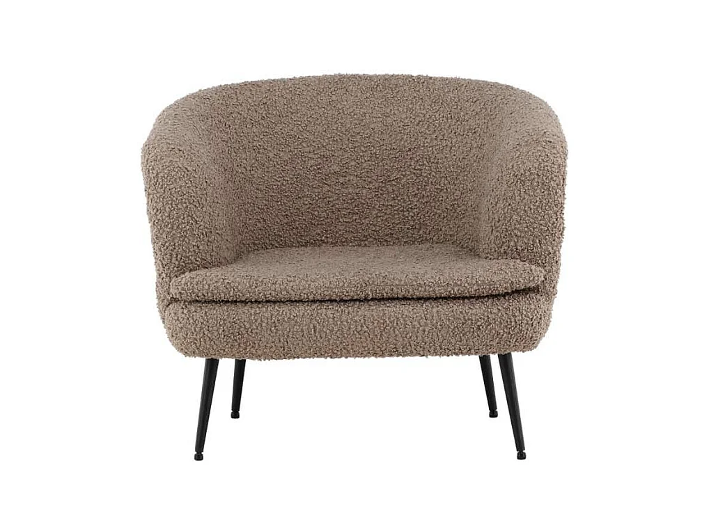 Fauteuil Design Bouclette "Nordkoster" 81cm Beige Foncé