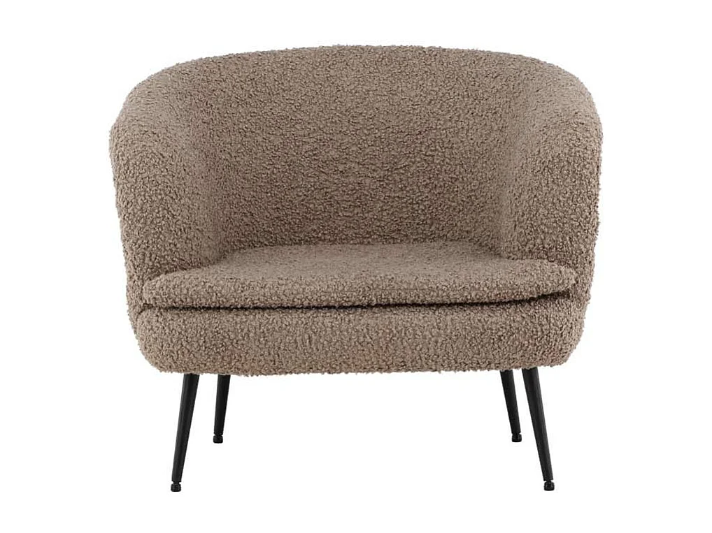 Fauteuil Design Bouclette "Nordkoster" 81cm Beige Foncé