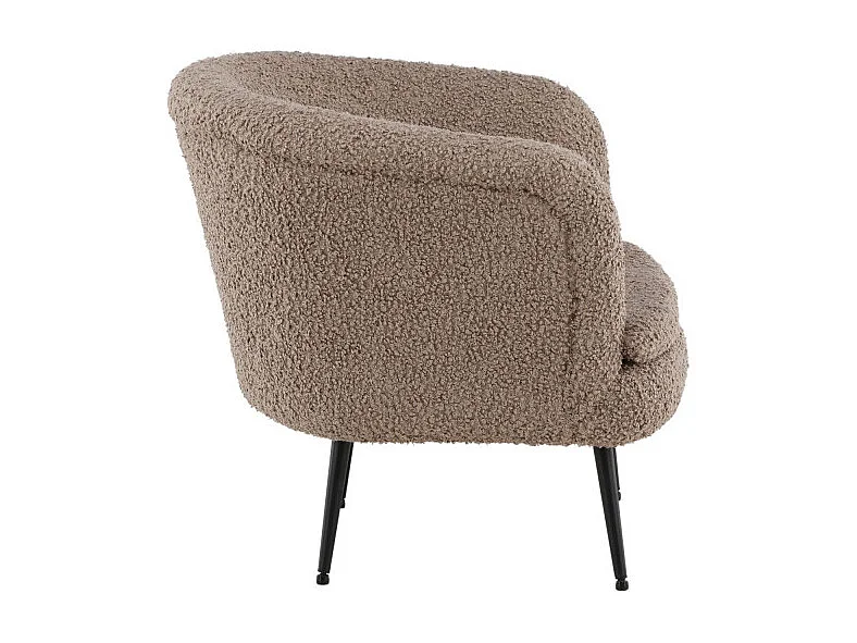 Fauteuil Design Bouclette "Nordkoster" 81cm Beige Foncé