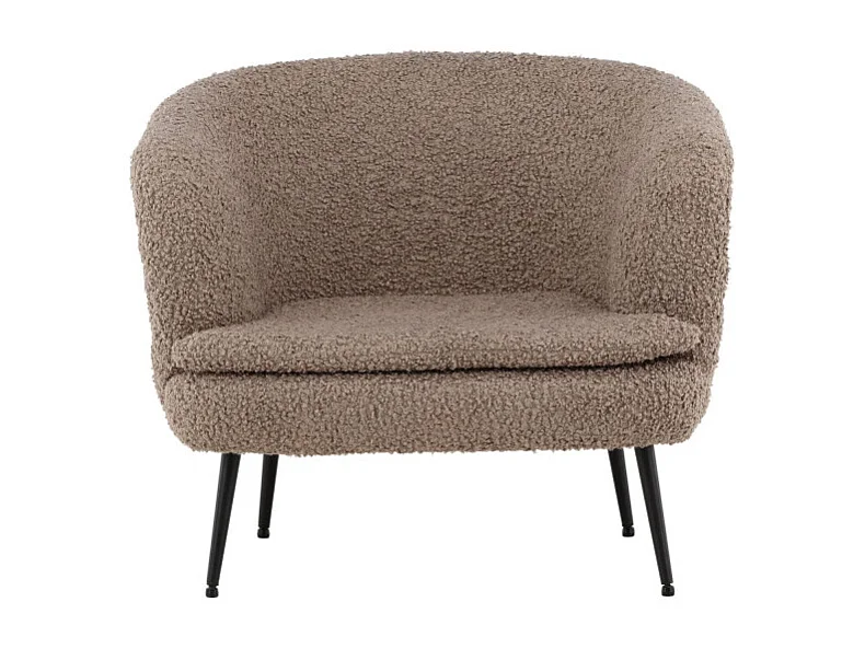 Fauteuil Design Bouclette "Nordkoster" 81cm Beige Foncé