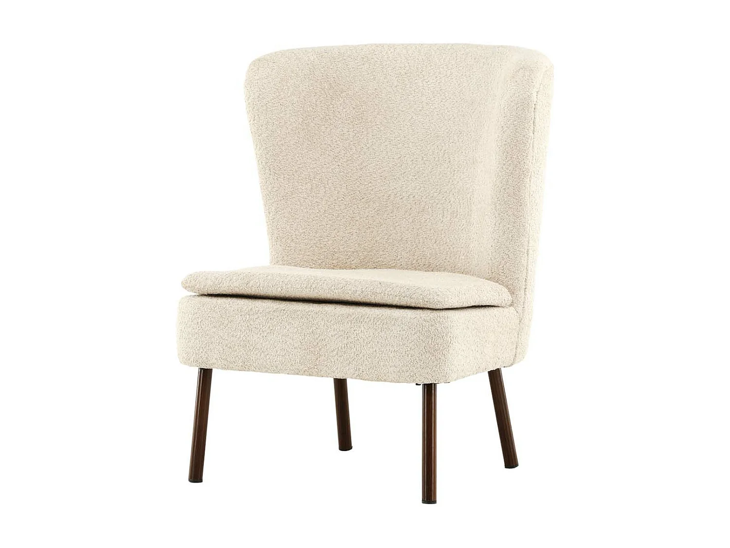 Fauteuil Design Bouclette "Hallso" 92cm Beige