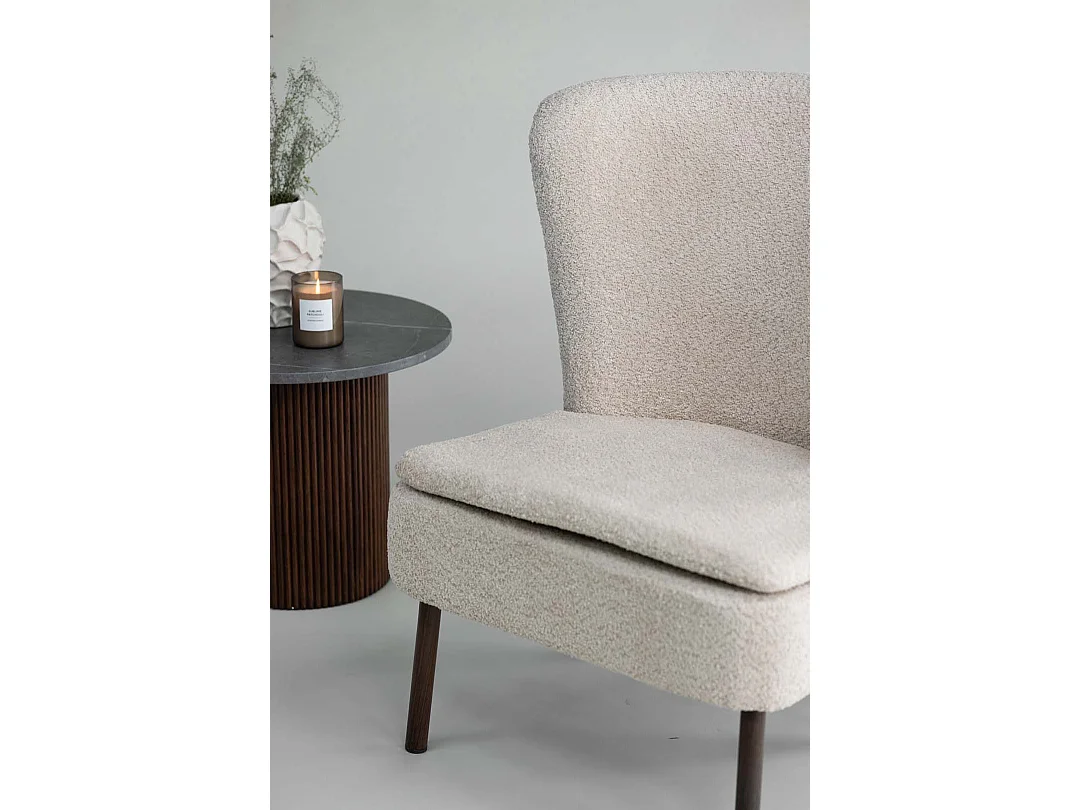 Fauteuil Design Bouclette "Hallso" 92cm Beige