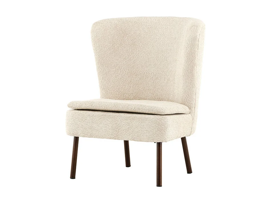 Fauteuil Design Bouclette "Hallso" 92cm Beige