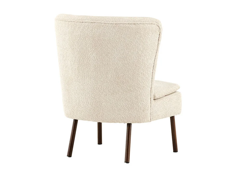 Fauteuil Design Bouclette "Hallso" 92cm Beige