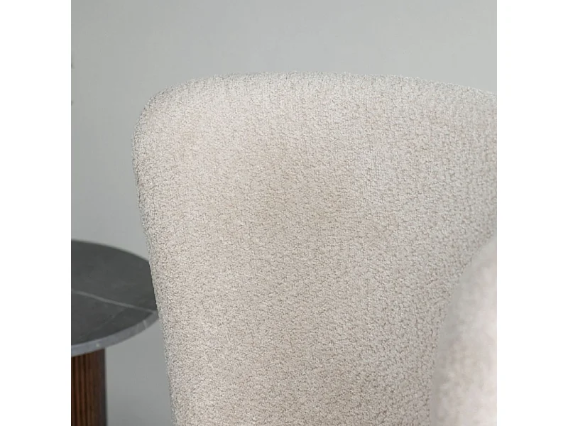 Fauteuil Design Bouclette "Hallso" 92cm Beige